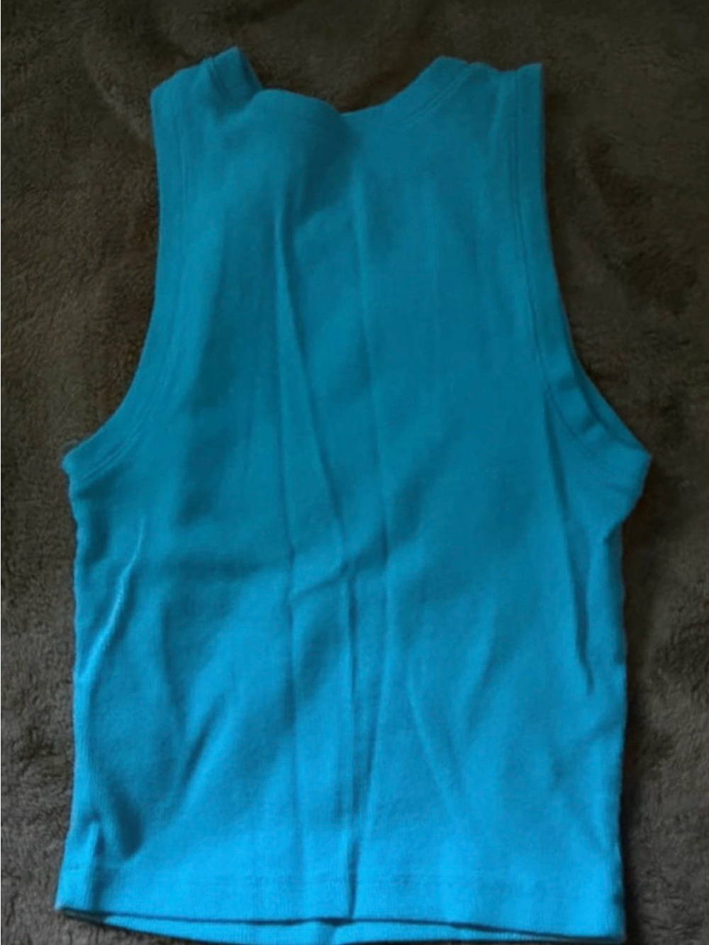 Women’s Ribbed Tank Top - Turquoise - Picture 2 of 3